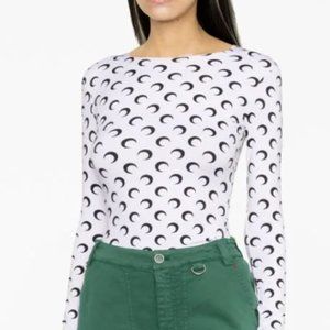 MARINE SERRE Printed Crew Neck Top - Size L